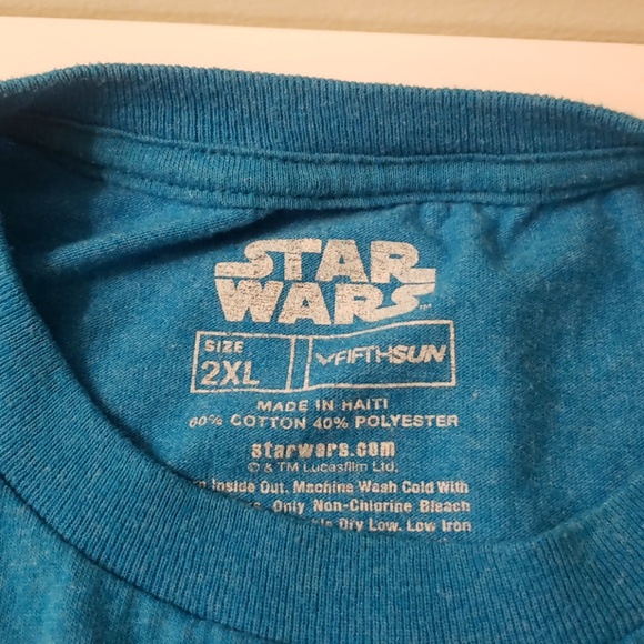 Star Wars R2D2 Light blue t-shirt size 2XL - Picture 2 of 3
